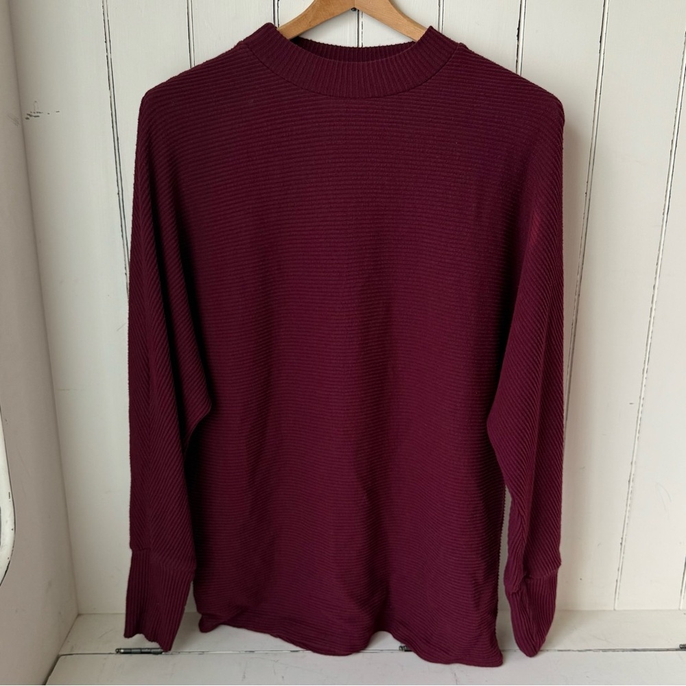 Matty M Burgundy Ribbed Tunic Sweater